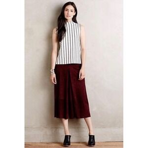 Moth Anthropologie Striped Mock Neck Sweater Tank Top Large Cotton Blend